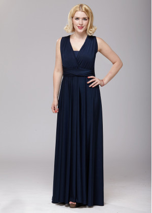 Navy Blue Jersey Classic Infinity Bridesmaid Dress